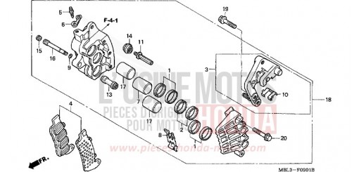 R. FRONT BRAKE CALIPER (NT650V2/3/4/5) NT650V5 de 2005